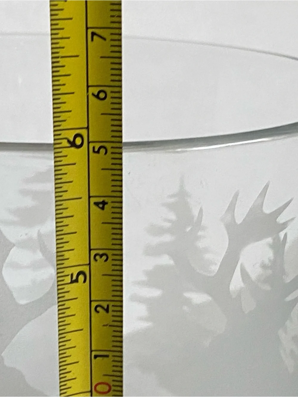 Etched Glass Cylinder Pillar Candle Holder 6” X 6” Vase Woodland Deer Tree EUC